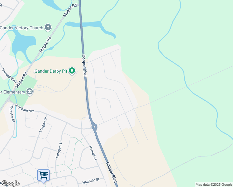 map of restaurants, bars, coffee shops, grocery stores, and more near Hughes Avenue in Gander