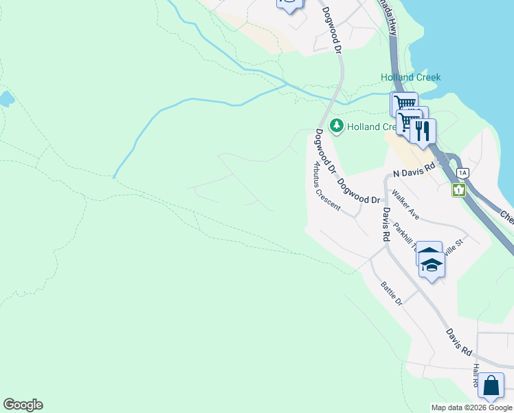 map of restaurants, bars, coffee shops, grocery stores, and more near Cameron Way in Ladysmith