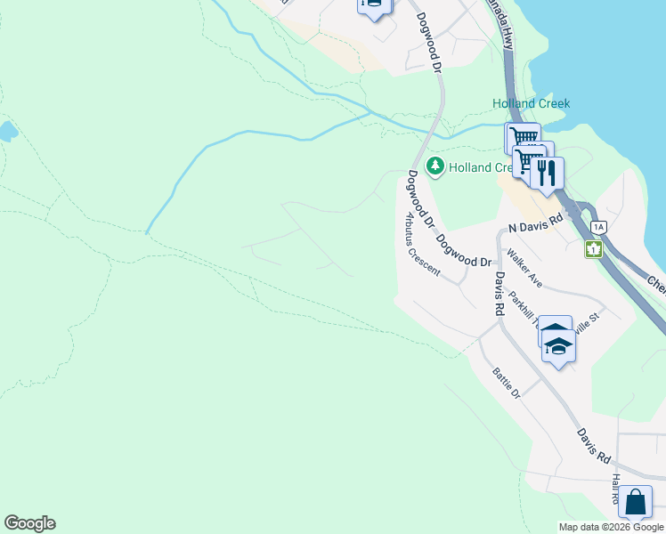 map of restaurants, bars, coffee shops, grocery stores, and more near Colonia Drive in Ladysmith