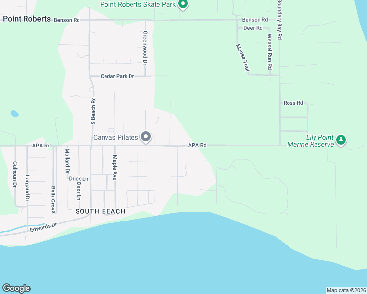 map of restaurants, bars, coffee shops, grocery stores, and more near 2048 APA Road in Point Roberts