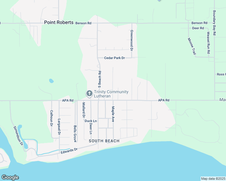 map of restaurants, bars, coffee shops, grocery stores, and more near 1940 APA Road in Point Roberts
