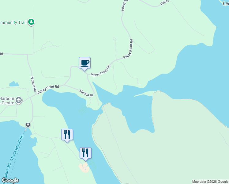 map of restaurants, bars, coffee shops, grocery stores, and more near 79 Brown Road in Cowichan Valley G
