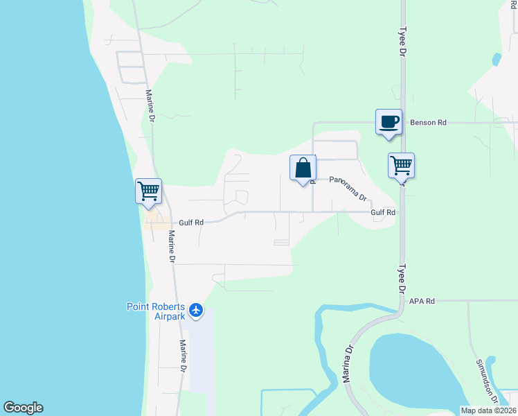 map of restaurants, bars, coffee shops, grocery stores, and more near 457 Marsh Road in Point Roberts