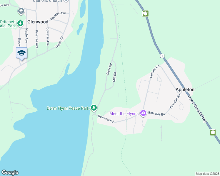 map of restaurants, bars, coffee shops, grocery stores, and more near 22 Mill Road in Glenwood