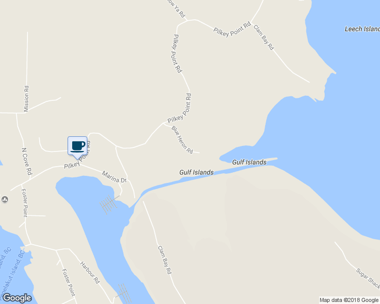 map of restaurants, bars, coffee shops, grocery stores, and more near 82 Blue Heron Road in Thetis Island