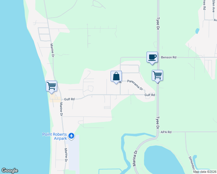 map of restaurants, bars, coffee shops, grocery stores, and more near 468 Marsh Road in Point Roberts