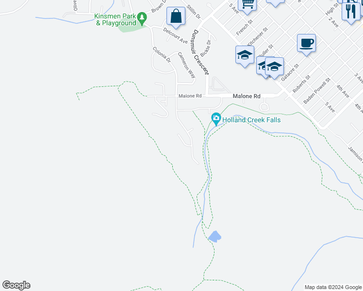 map of restaurants, bars, coffee shops, grocery stores, and more near 901 Hanington Road in Ladysmith