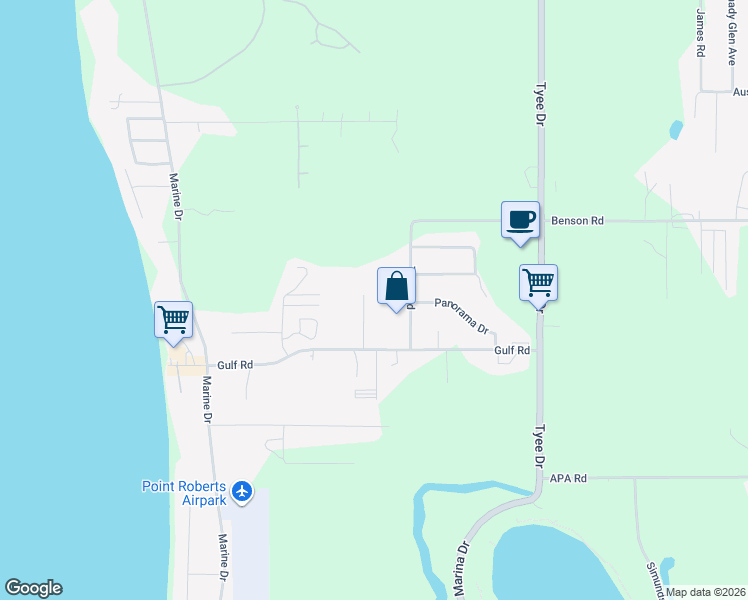 map of restaurants, bars, coffee shops, grocery stores, and more near 468 Marsh Road in Point Roberts