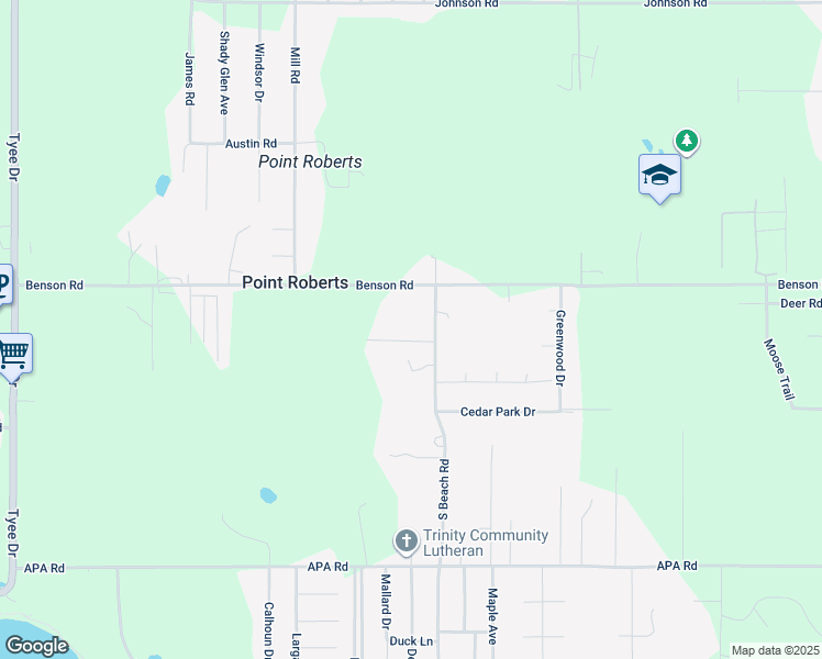 map of restaurants, bars, coffee shops, grocery stores, and more near 1878 Anderson Rd in Point Roberts