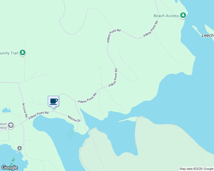 map of restaurants, bars, coffee shops, grocery stores, and more near 91 Pilkey Point Road in Thetis Island