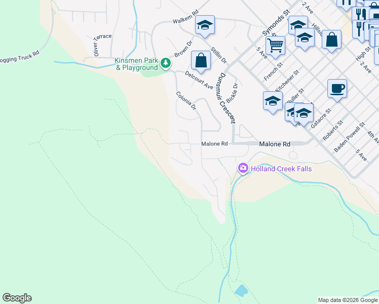 map of restaurants, bars, coffee shops, grocery stores, and more near in Ladysmith