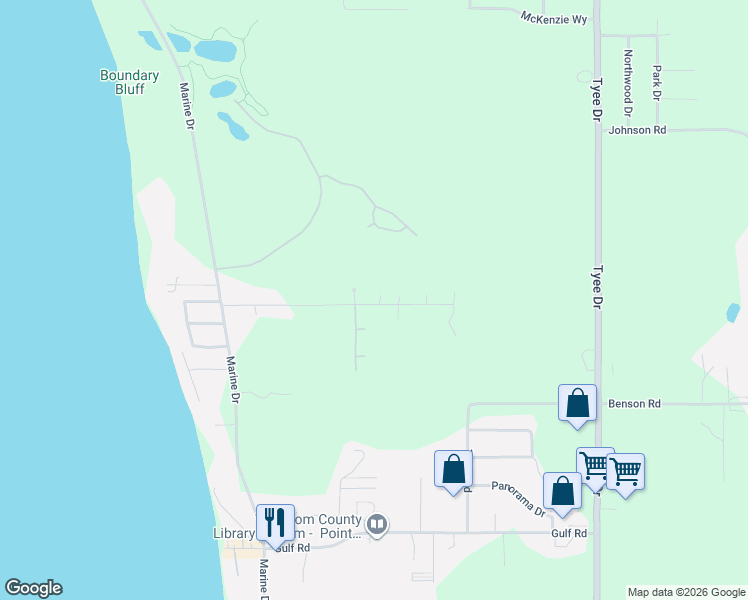 map of restaurants, bars, coffee shops, grocery stores, and more near 1441 Pelican Loop in Point Roberts