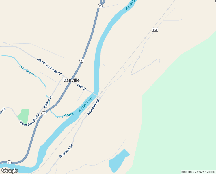 map of restaurants, bars, coffee shops, grocery stores, and more near Boundary Road in Danville