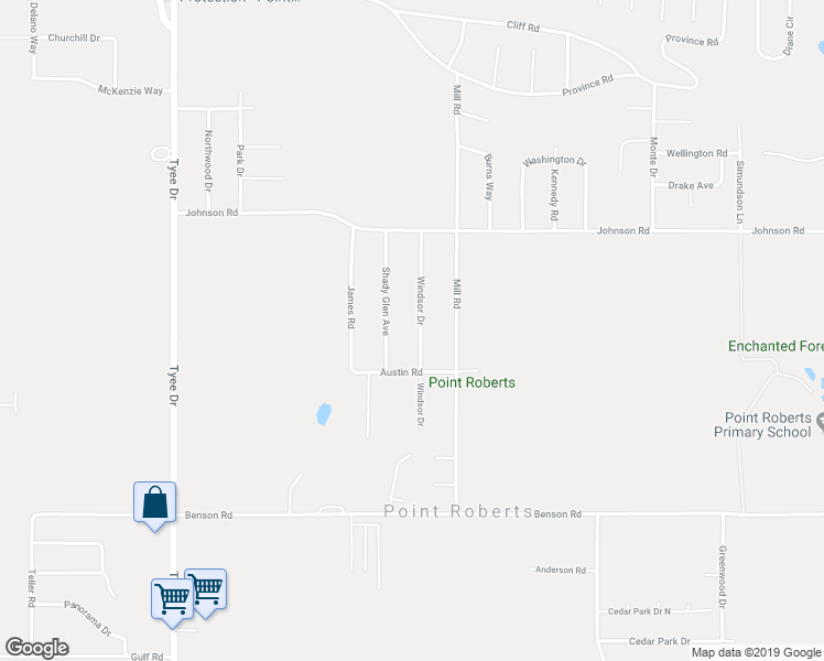 map of restaurants, bars, coffee shops, grocery stores, and more near 273 Windsor Drive in Point Roberts