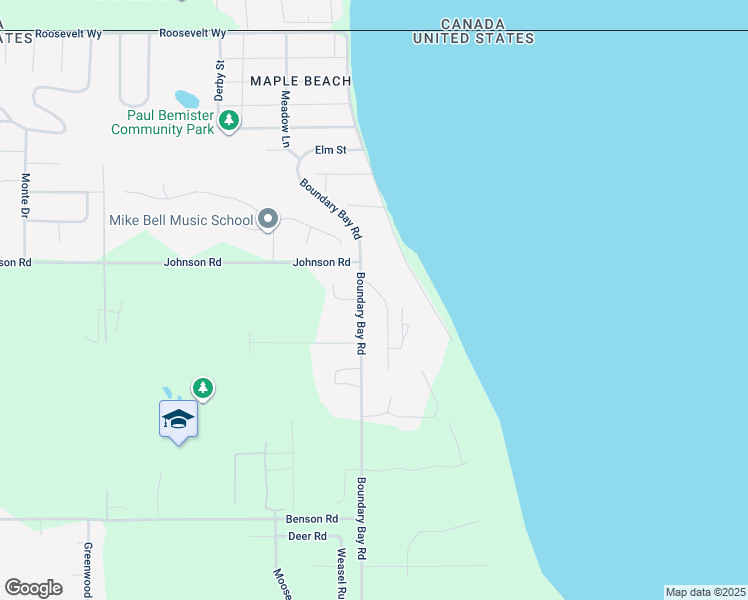map of restaurants, bars, coffee shops, grocery stores, and more near 232 Boundary Bay Rd in Point Roberts