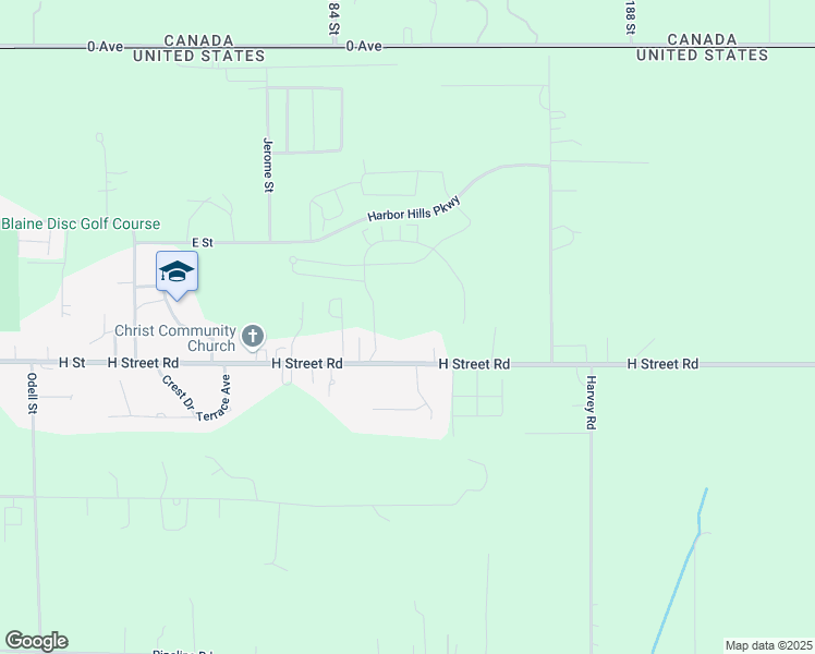 map of restaurants, bars, coffee shops, grocery stores, and more near 4240 H Street Road in Blaine