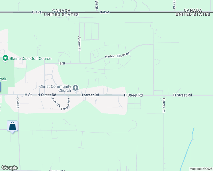 map of restaurants, bars, coffee shops, grocery stores, and more near 4258 H Street Road in Blaine