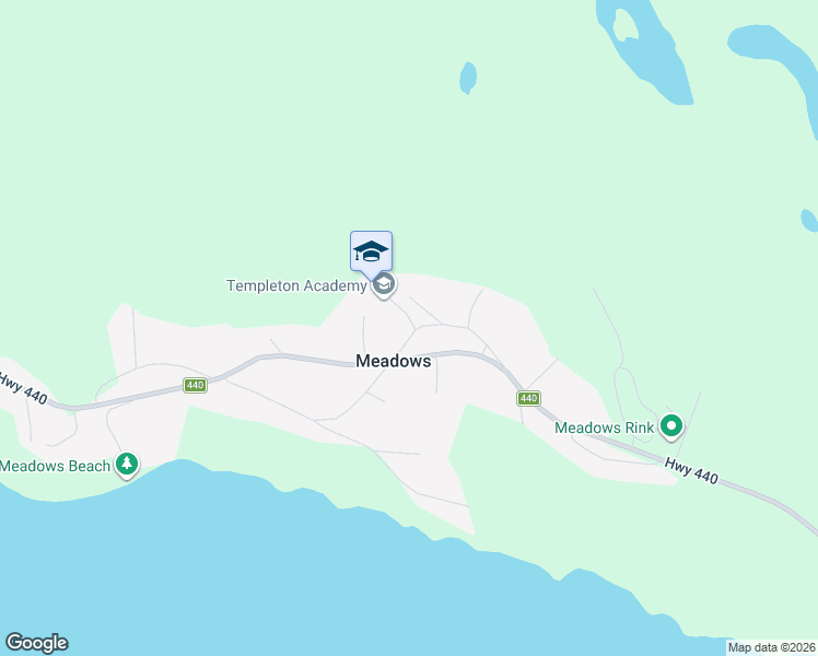 map of restaurants, bars, coffee shops, grocery stores, and more near 10 School Road in Meadows