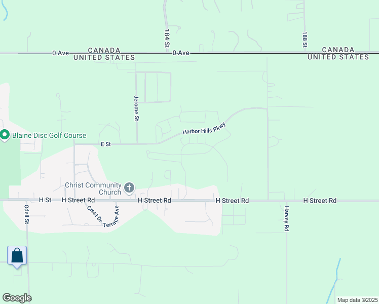 map of restaurants, bars, coffee shops, grocery stores, and more near 4258 H Street Road in Blaine