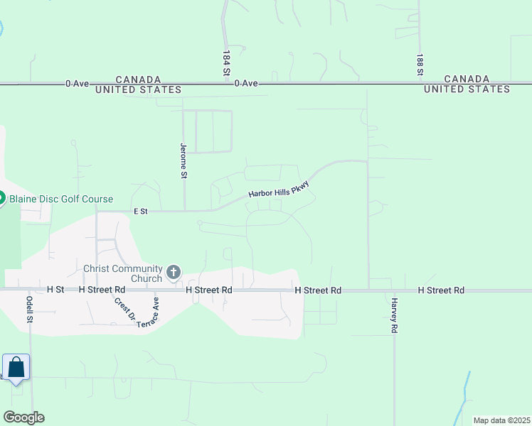map of restaurants, bars, coffee shops, grocery stores, and more near Cedar View Road in Blaine