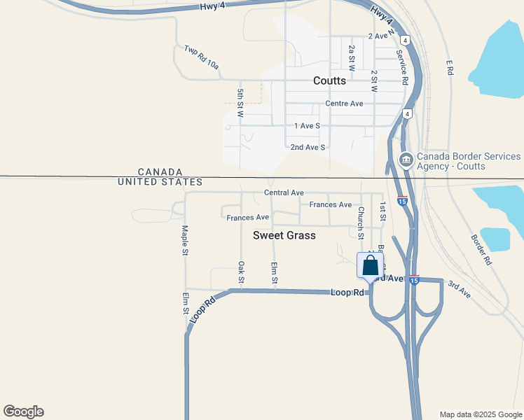 map of restaurants, bars, coffee shops, grocery stores, and more near 502 Central Avenue in Sweet Grass