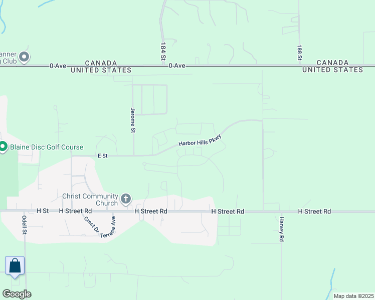 map of restaurants, bars, coffee shops, grocery stores, and more near Cedar View Road in Blaine