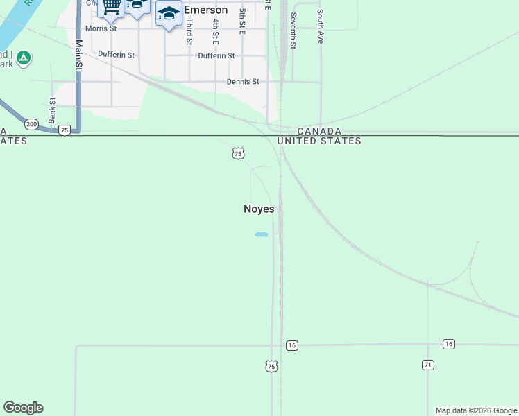 map of restaurants, bars, coffee shops, grocery stores, and more near in Noyes