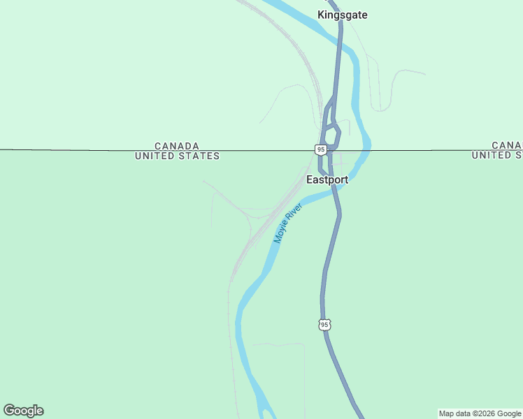 map of restaurants, bars, coffee shops, grocery stores, and more near County Road 95 East in Bonners Ferry