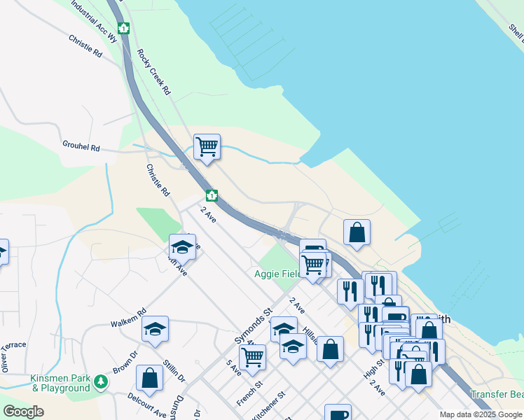map of restaurants, bars, coffee shops, grocery stores, and more near 1132 Rocky Creek Road in Ladysmith