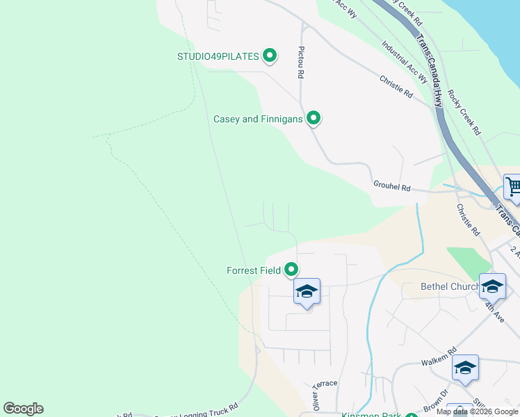 map of restaurants, bars, coffee shops, grocery stores, and more near 512 Jim Cram Drive in Ladysmith