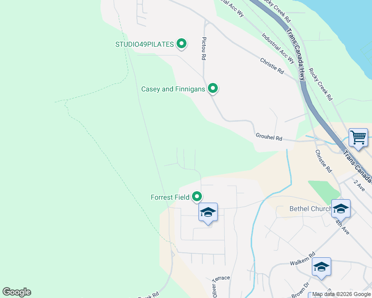 map of restaurants, bars, coffee shops, grocery stores, and more near 525 Jim Cram Drive in Ladysmith