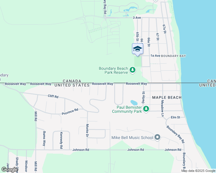 map of restaurants, bars, coffee shops, grocery stores, and more near 2031 Province Road in Point Roberts