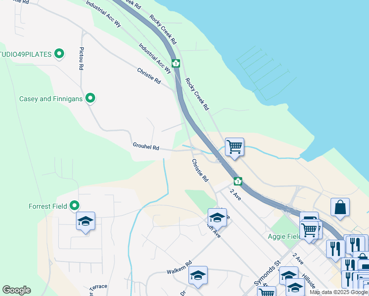 map of restaurants, bars, coffee shops, grocery stores, and more near 4946 Grouhel Road in Ladysmith