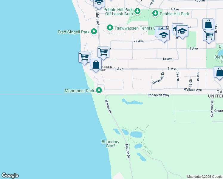 map of restaurants, bars, coffee shops, grocery stores, and more near Georgia Wynd in Delta