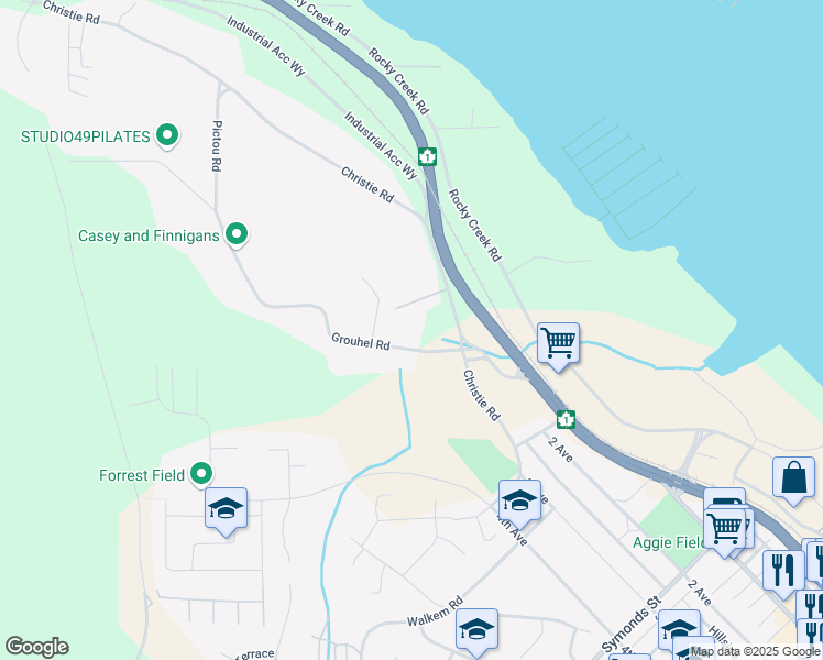 map of restaurants, bars, coffee shops, grocery stores, and more near 4946 Grouhel Road in Ladysmith