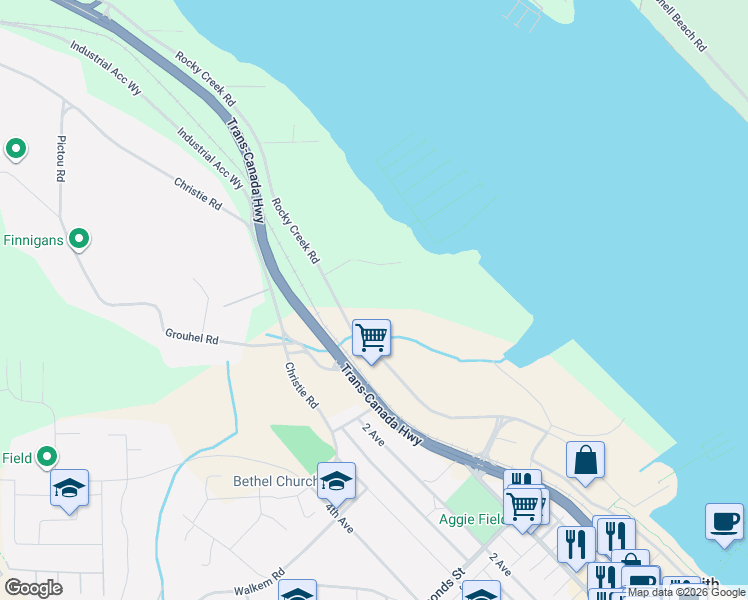 map of restaurants, bars, coffee shops, grocery stores, and more near in Ladysmith