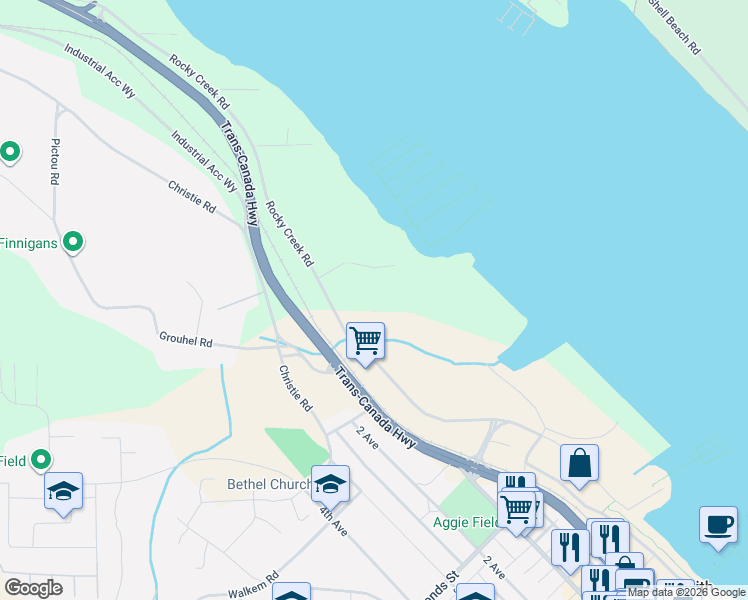 map of restaurants, bars, coffee shops, grocery stores, and more near in Ladysmith