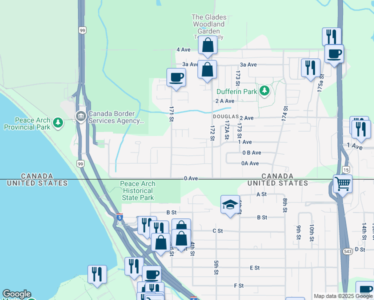 map of restaurants, bars, coffee shops, grocery stores, and more near 17144 1 Avenue in Surrey