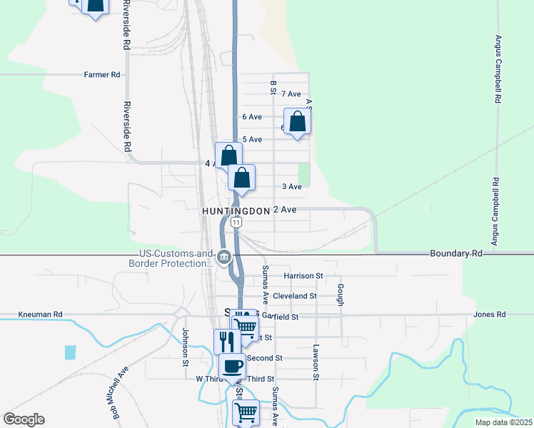 map of restaurants, bars, coffee shops, grocery stores, and more near 34680 2 Avenue in Abbotsford
