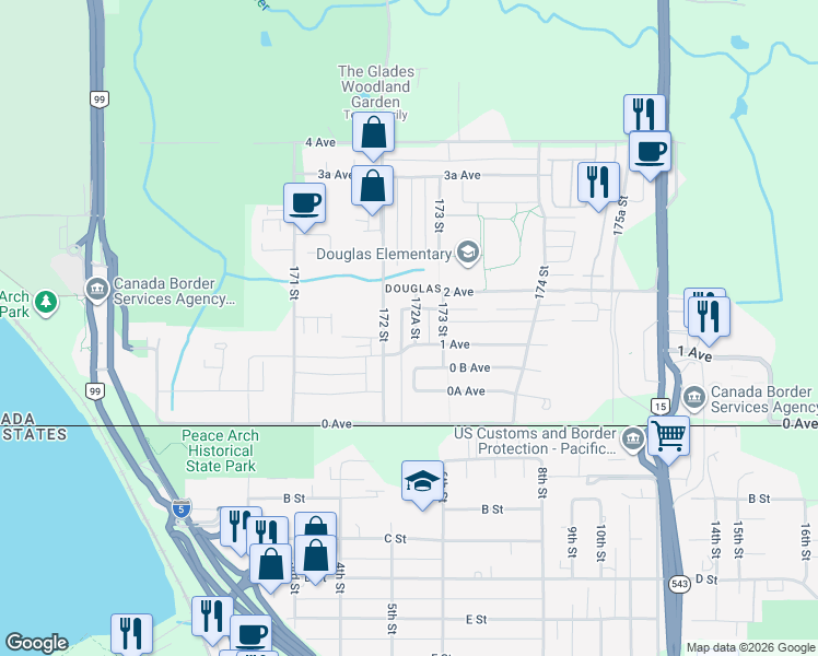 map of restaurants, bars, coffee shops, grocery stores, and more near 139 172A Street in Surrey