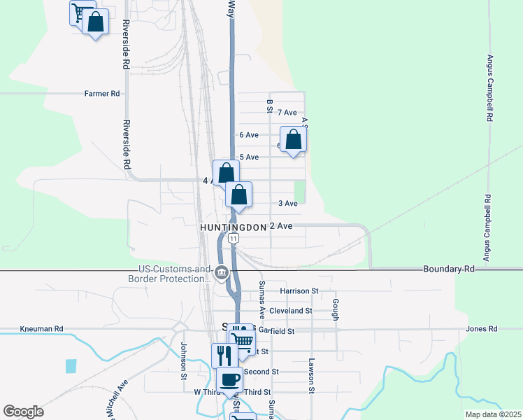 map of restaurants, bars, coffee shops, grocery stores, and more near 34682 3 Avenue in Abbotsford