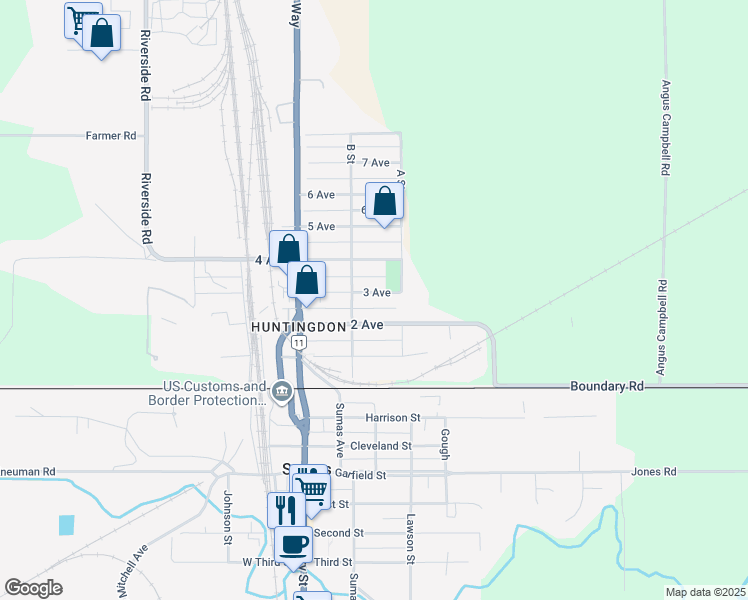 map of restaurants, bars, coffee shops, grocery stores, and more near 34740 3 Avenue in Abbotsford