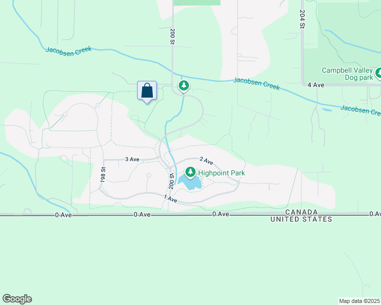 map of restaurants, bars, coffee shops, grocery stores, and more near 20069 2 Avenue in Langley
