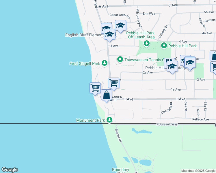map of restaurants, bars, coffee shops, grocery stores, and more near 163 English Bluff Road in Delta