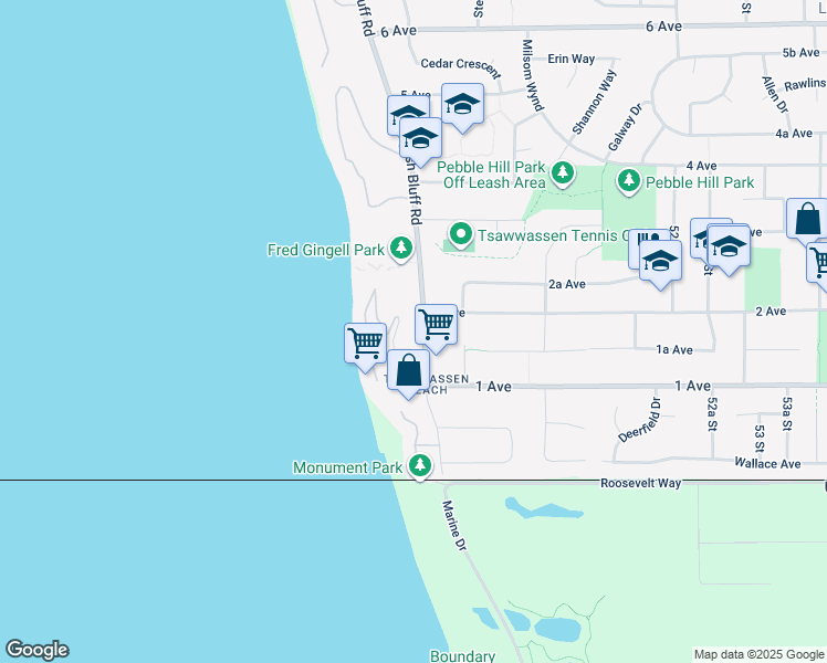 map of restaurants, bars, coffee shops, grocery stores, and more near 173 English Bluff Road in Delta