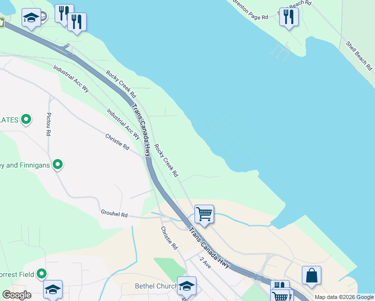 map of restaurants, bars, coffee shops, grocery stores, and more near in Ladysmith