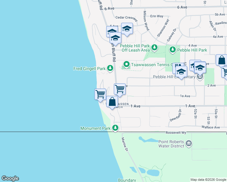 map of restaurants, bars, coffee shops, grocery stores, and more near 173 English Bluff Road in Delta