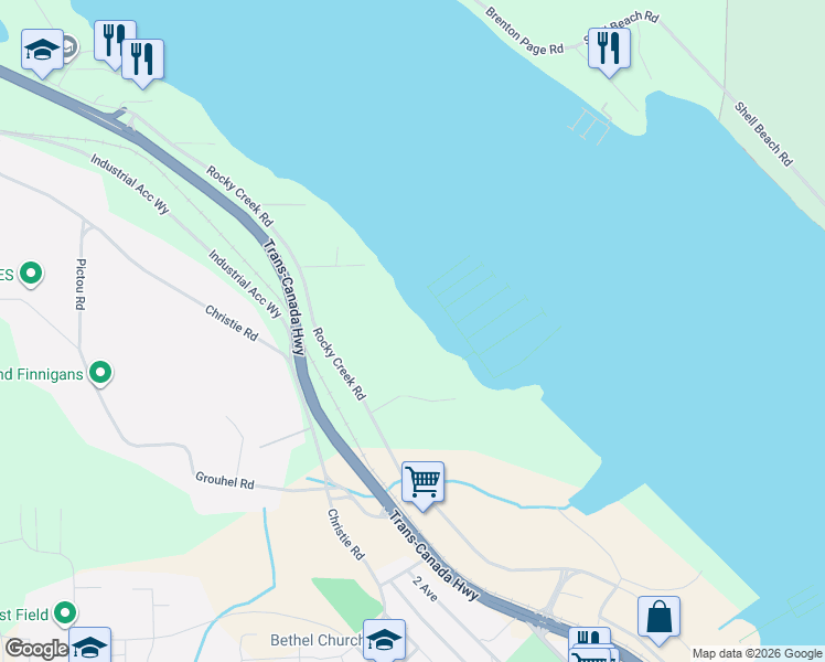 map of restaurants, bars, coffee shops, grocery stores, and more near in Ladysmith