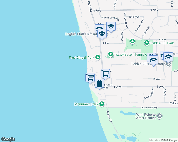 map of restaurants, bars, coffee shops, grocery stores, and more near in Delta