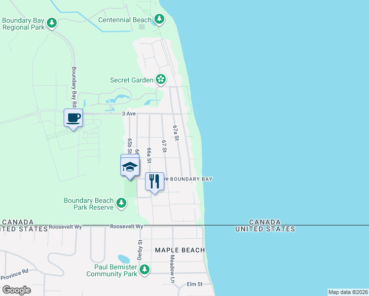 map of restaurants, bars, coffee shops, grocery stores, and more near 227 Centennial Parkway in Delta